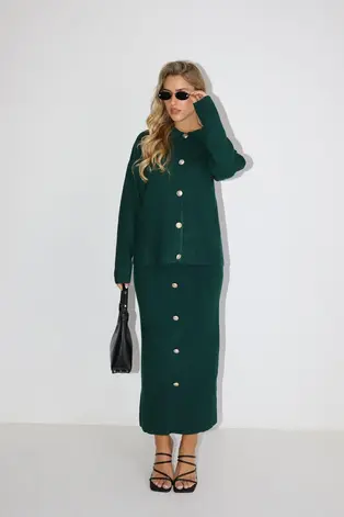 חליפת סריג מרי ירוק בקבוק