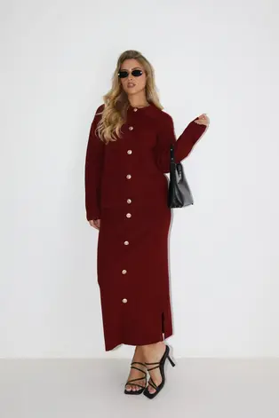 חליפת סריג מרי בורדו