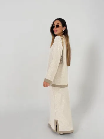 חליפת תאיר שמנת