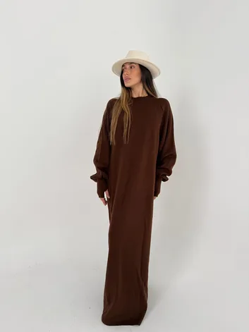 שמלת סאלי חום