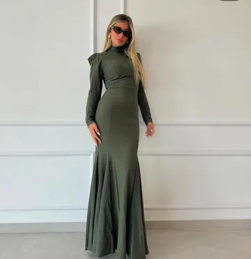 שמלת זיו ירוק זית