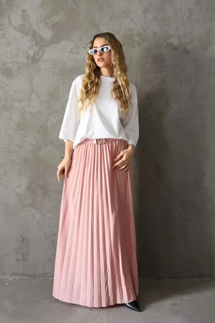 חצאית גל ורוד